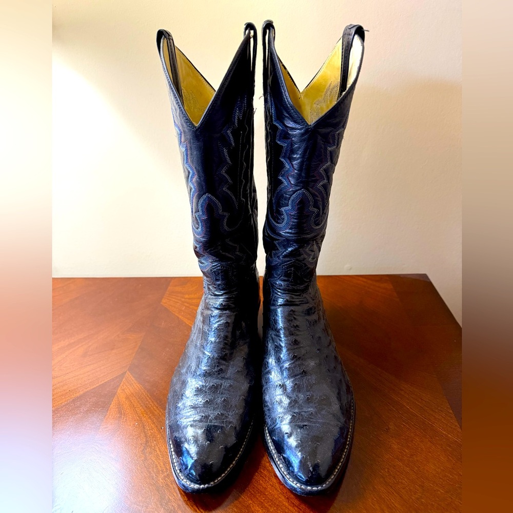 VINTAGE Panhandle Slim Full Quill Ostrich Cowboy Boots
